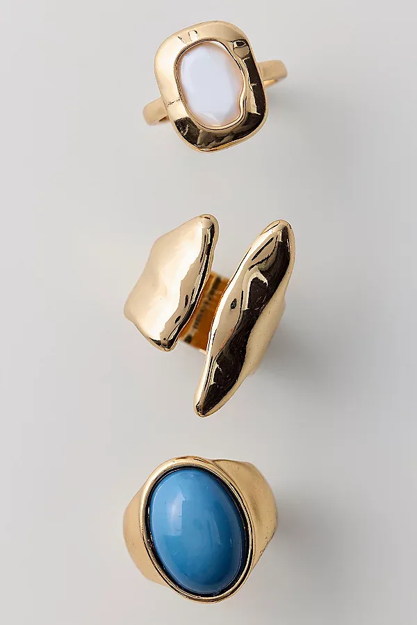 Lola Stone Inset Rings Set by Urban Outfitters