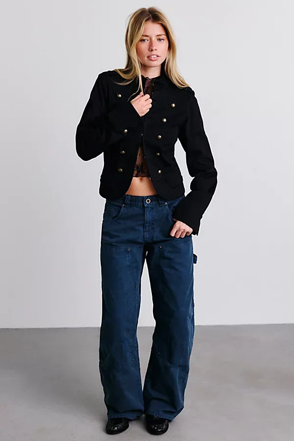 No Mans Land Cotton Canvas Wide Leg Carpenter Pants by BDG