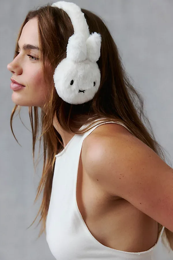Miffy Fuzzy Embroidered Earmuffs by Urban Outfitters
