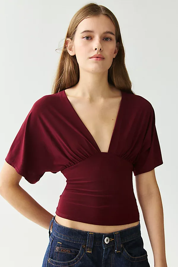 Sienna Deep-V Plunge Top by Kimchi Blue