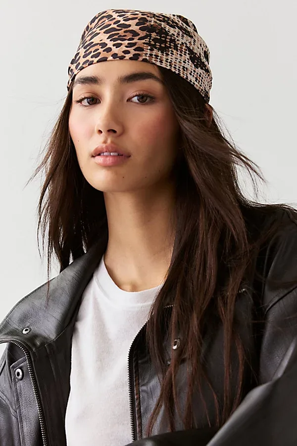 Leah Multi Animal Print Pattern Satin Scarf by Urban Outfitters