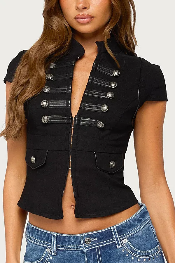 Cordi Napoleon Hook & Eye Top by Edikted