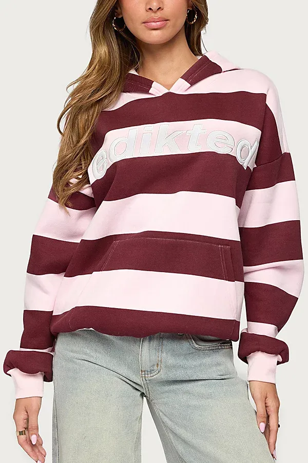 Striped Hoodie by Edikted