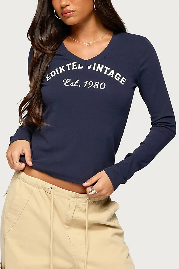 1980 Vintage V Neck Top