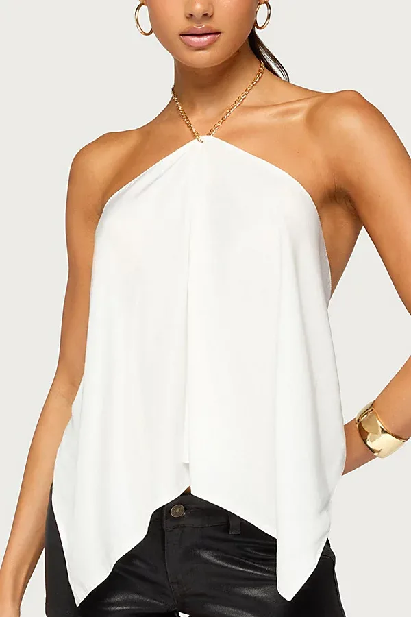 Elni Chain Backless Halter Top