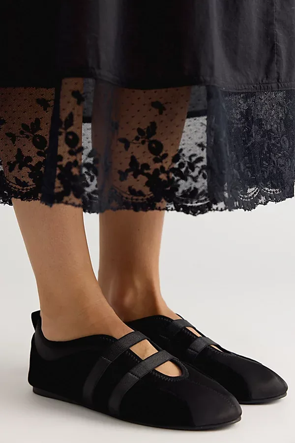 Sporty Suede Slip-On Ballet Flats by Blank