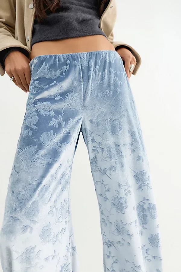 Radiance Low-Rise Velvet Pull-On Pants