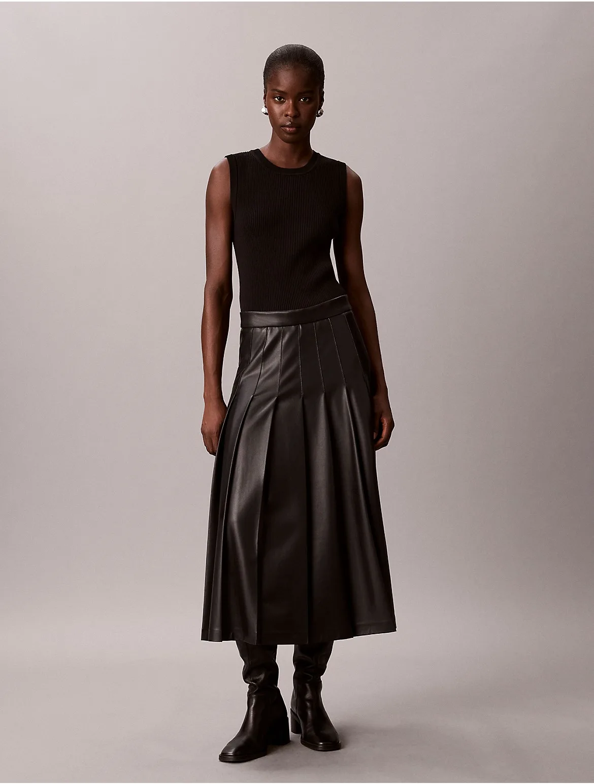 Pleated Midi Skirt by Calvin Klein