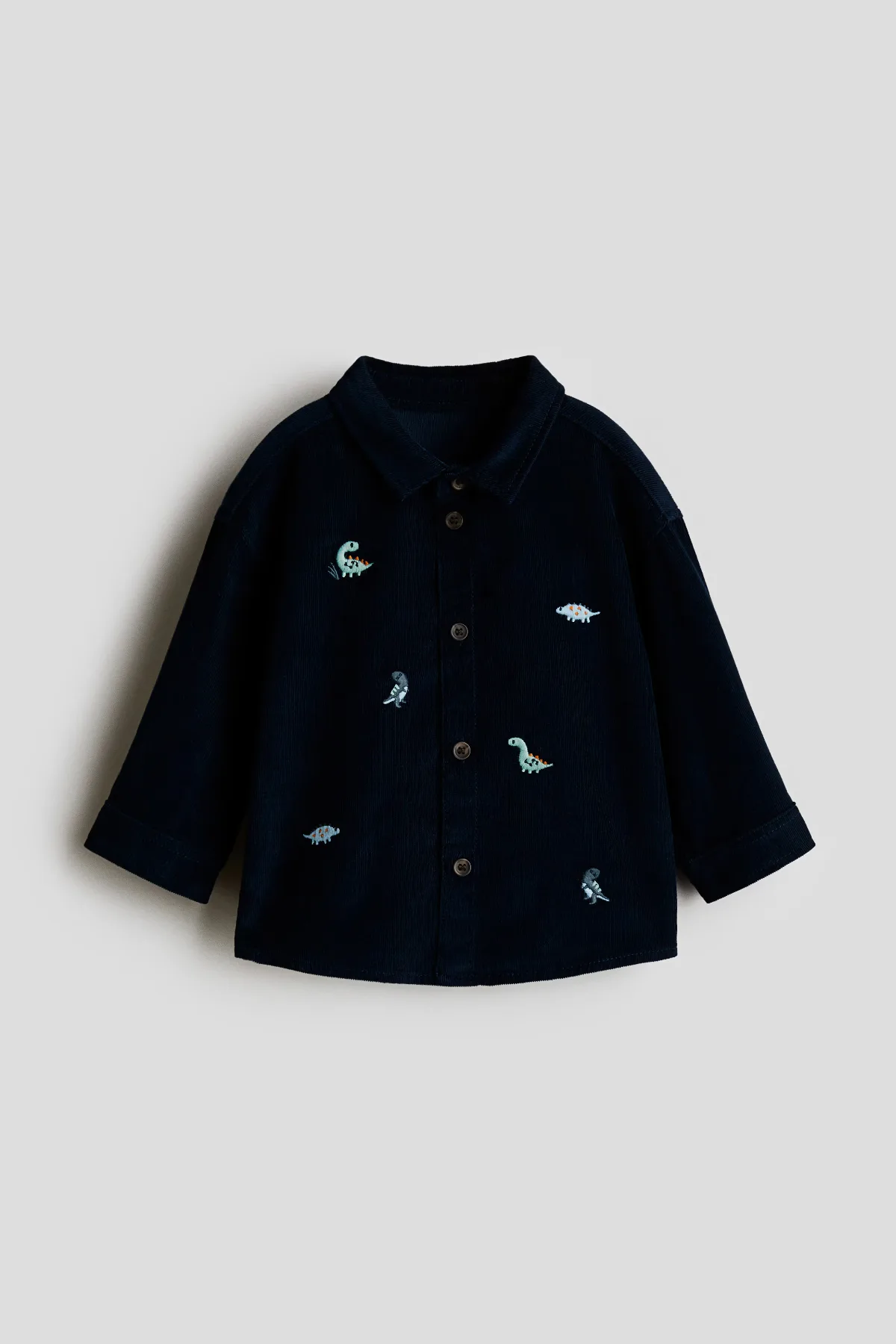 Embroidered-Detail Corduroy Shirt by H&M