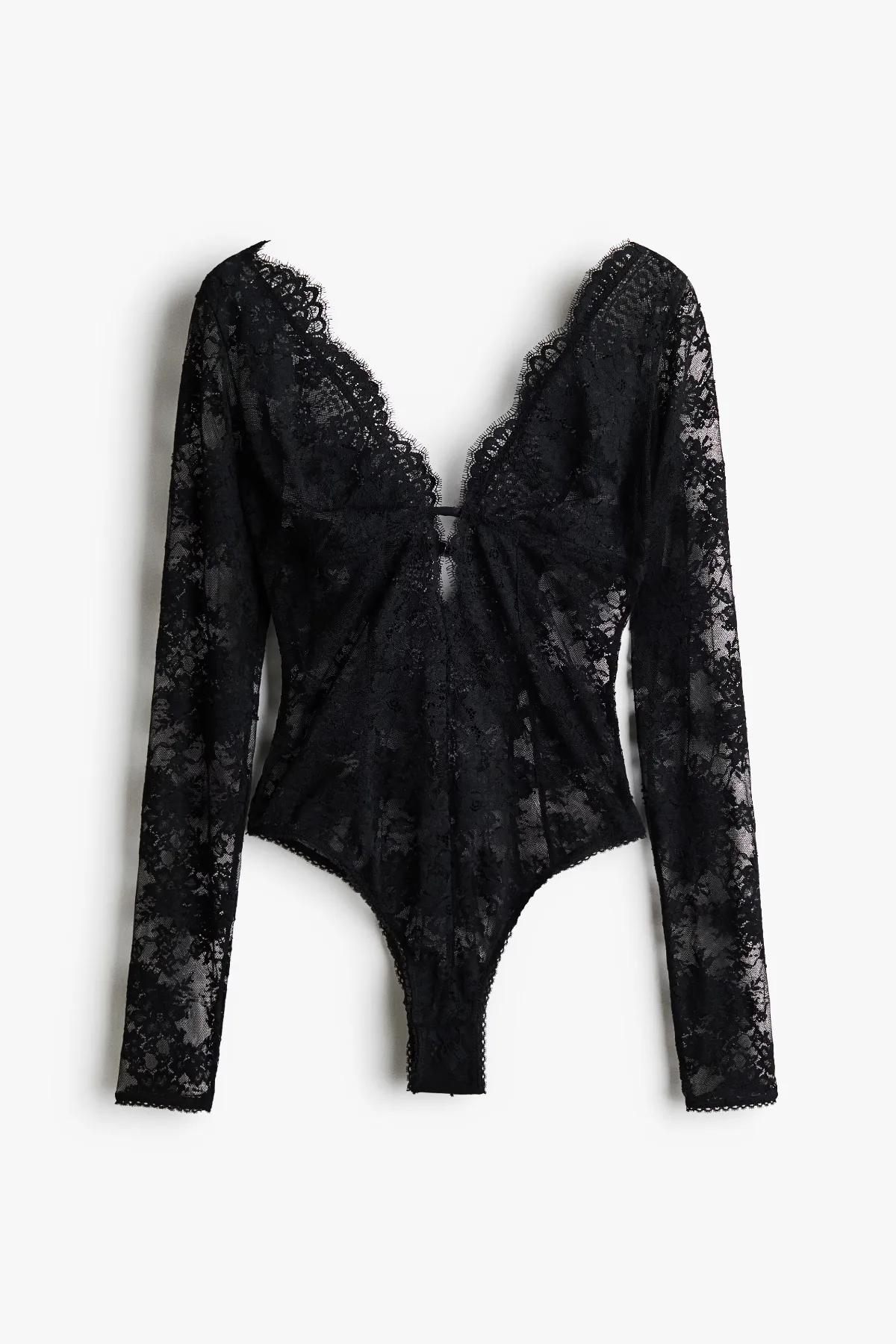Long-Sleeved Lace Thong Bodysuit by H&M