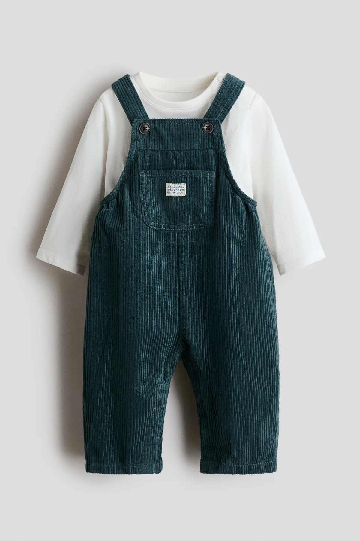 2-Piece Overall and Shirt Set by H&M