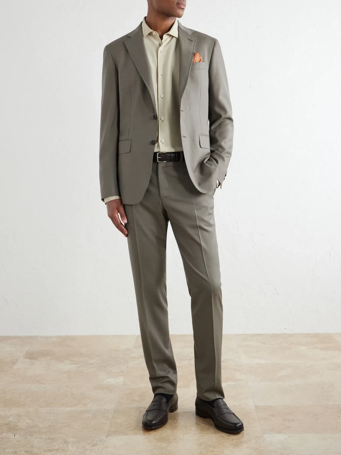 Straight-Leg Wool Suit Trousers