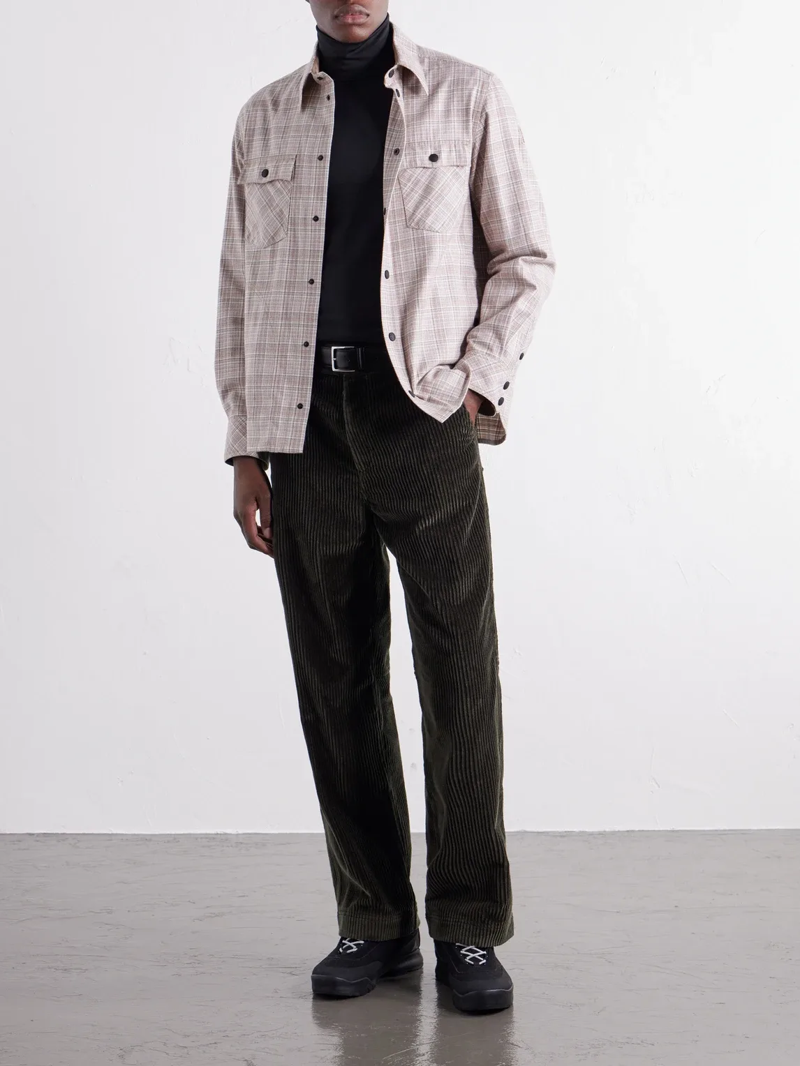 Moncler Grenoble Checked Brushed-Cotton Shirt