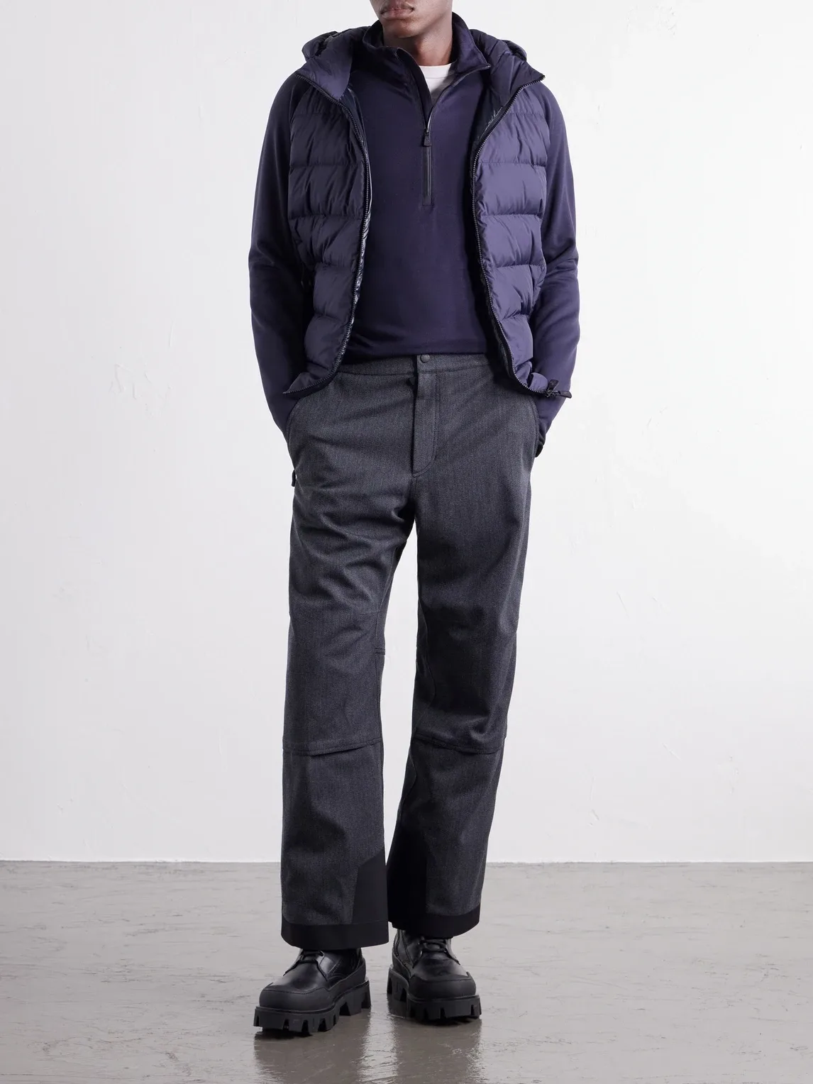 Moncler Grenoble Wool-Blend Jersey Zip-Up Ski Base Layer by Moncler