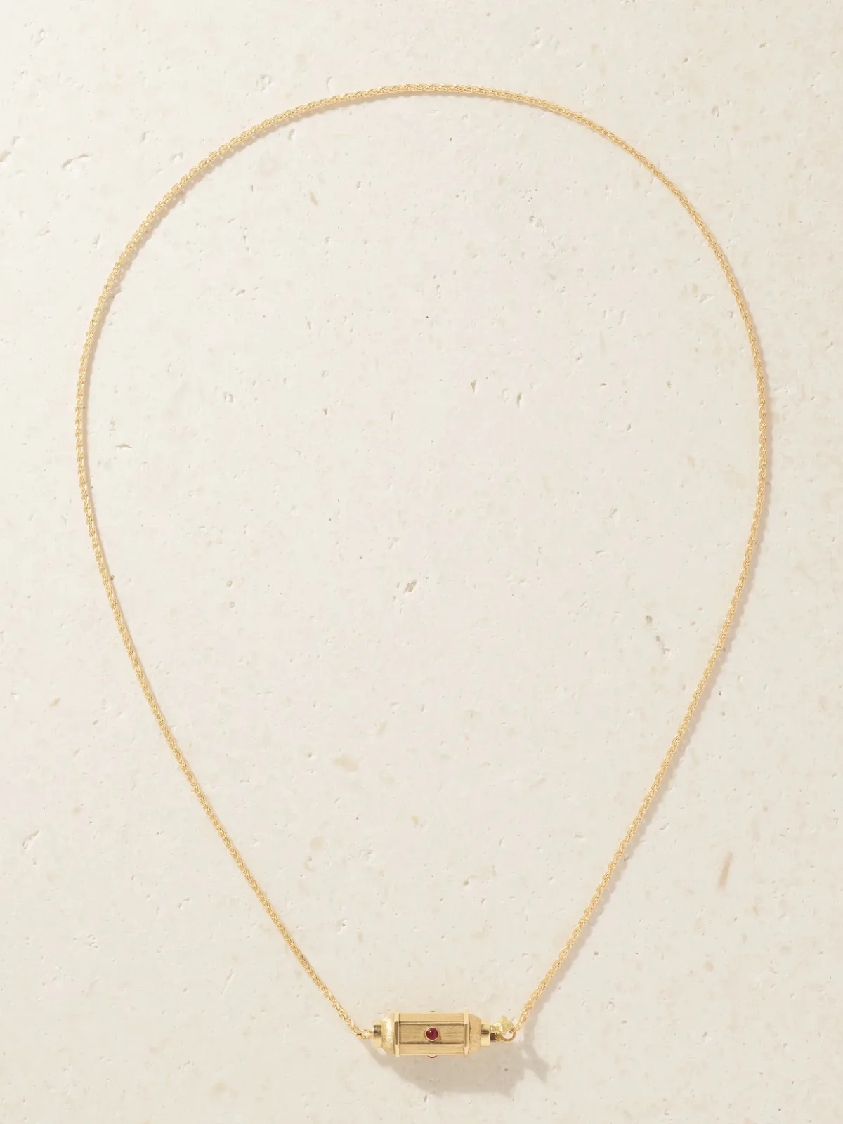 - Micro Coco Locket 18-karat Gold Ruby Necklace -