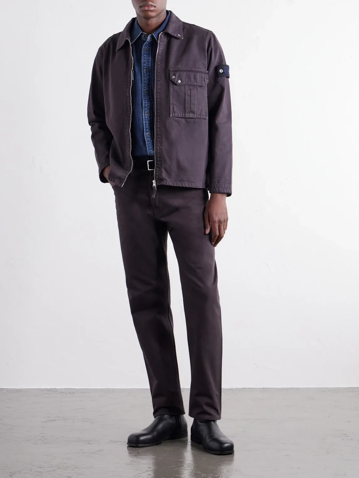 STONE Island DENIM Garment-Dyed Regenerative Cotton Overshirt by Stone Island