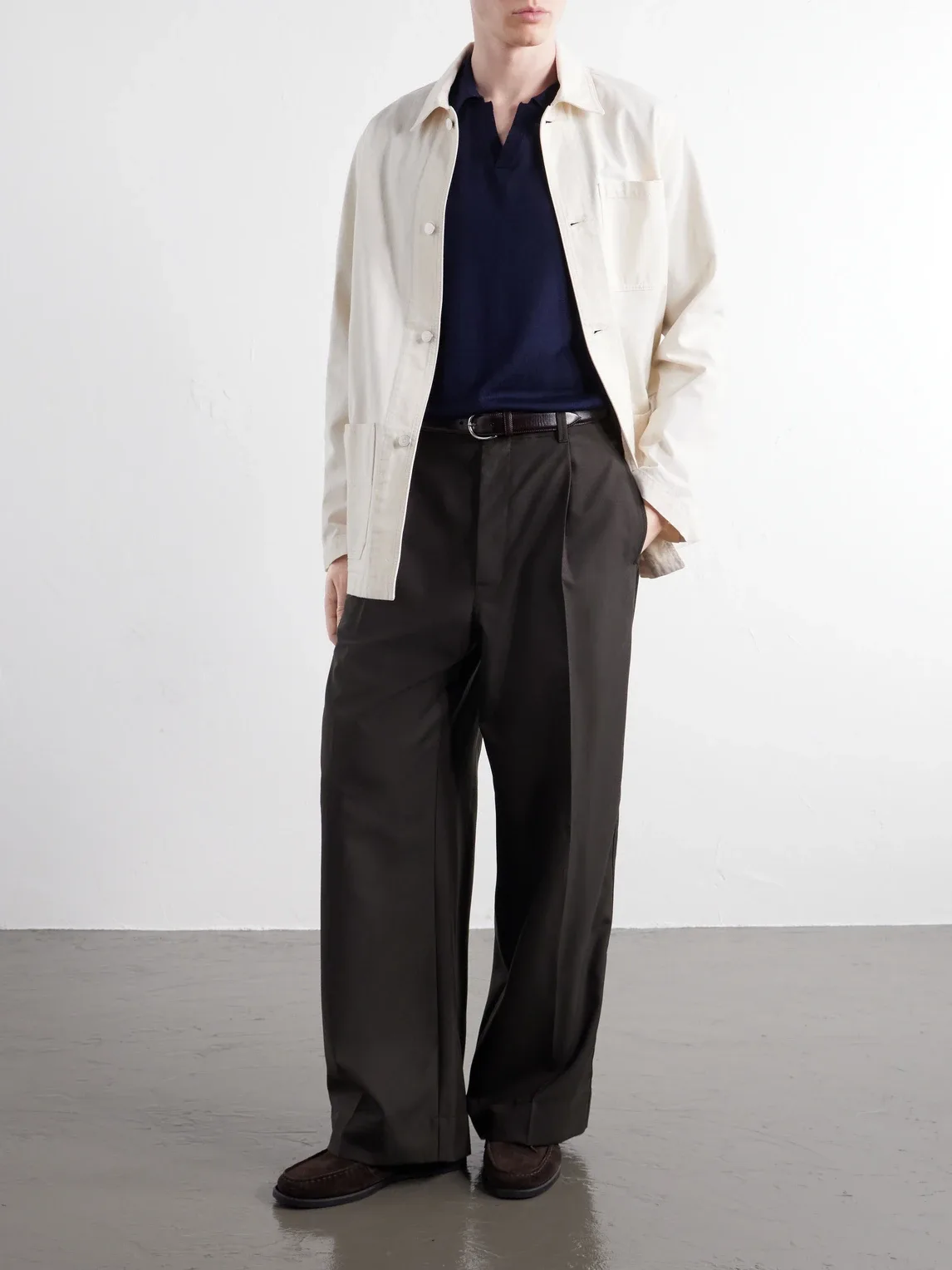 Rib-Trimmed Merino Wool and Silk-Blend Polo Shirt by Mr P