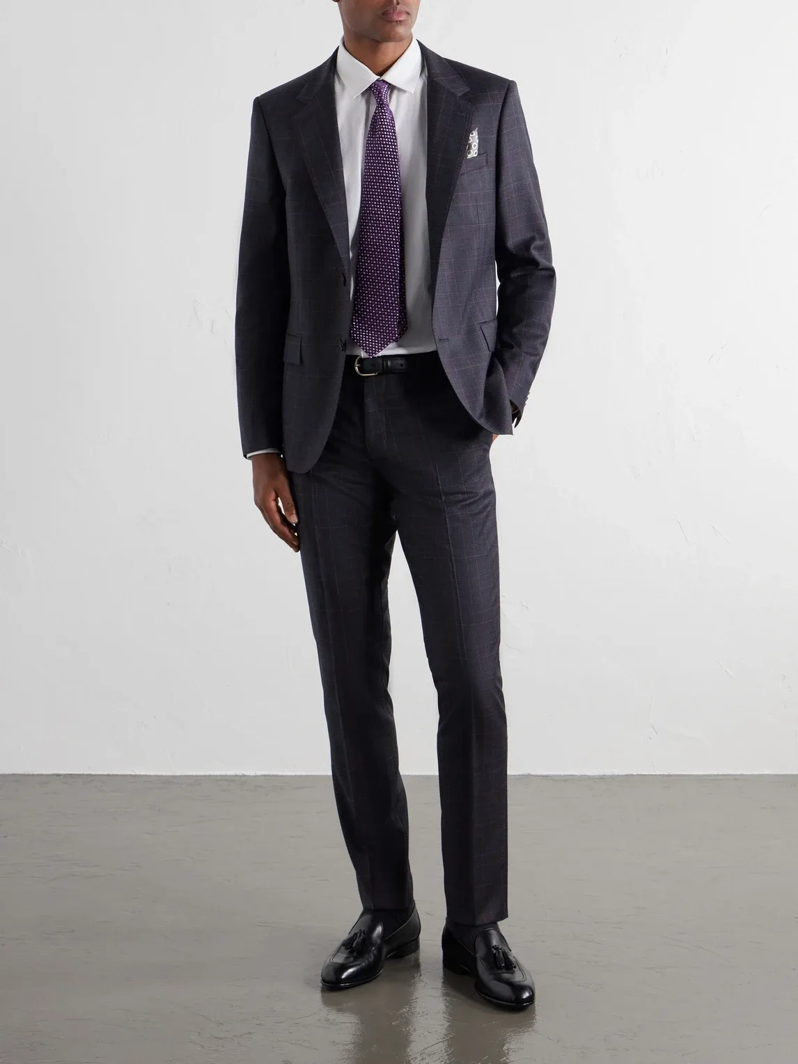Checked Wool Suit Jacket