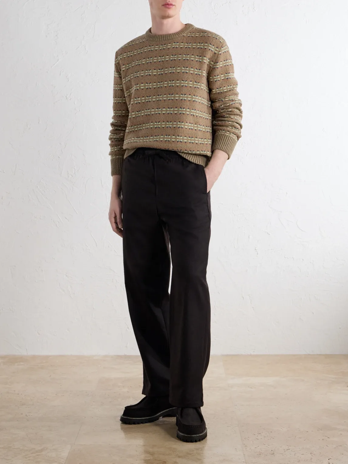 Andre Striped Wool and Cotton-Blend Sweater
