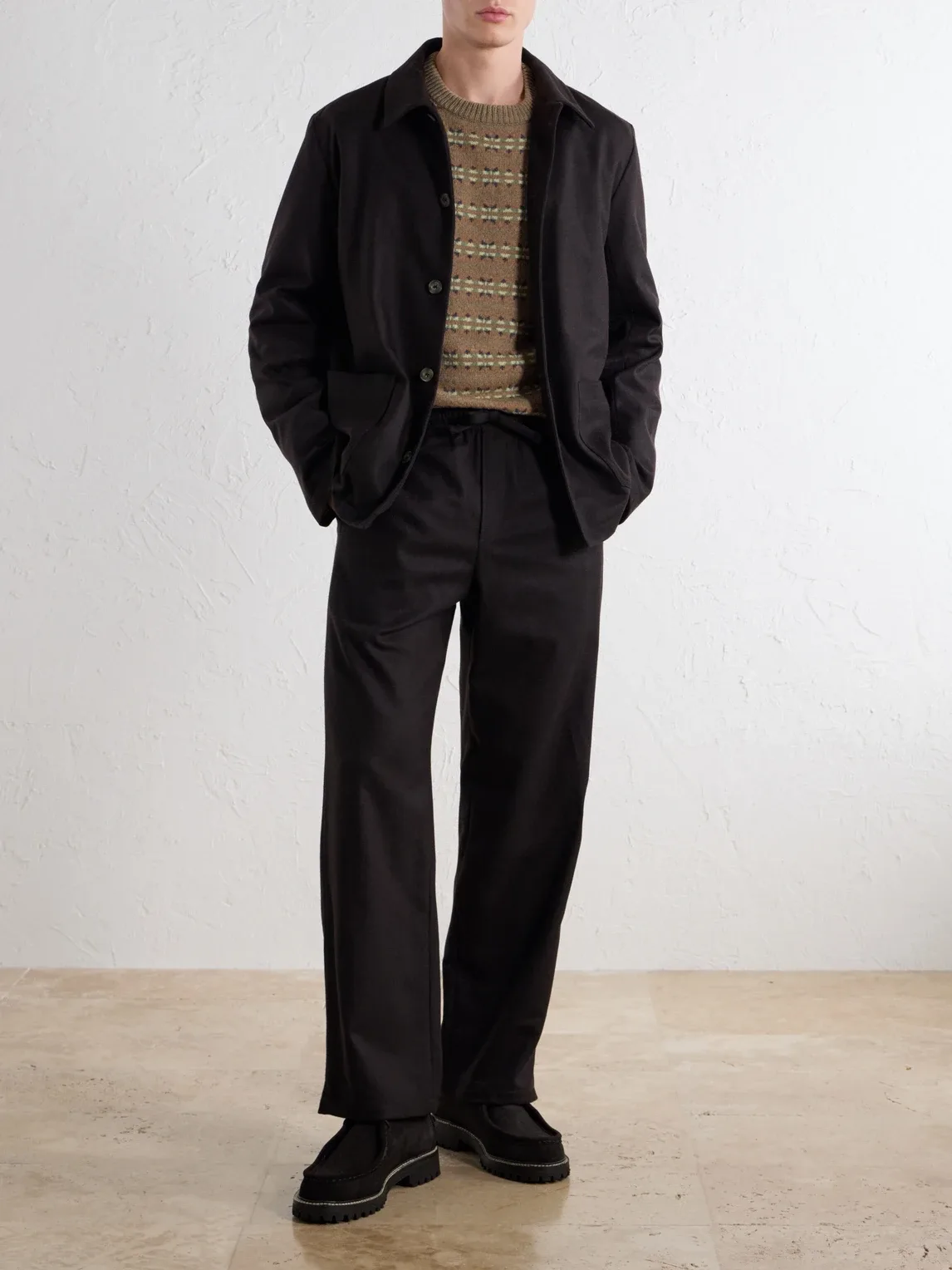 Vincent Straight-Leg Wool-Blend Drawstring Trousers