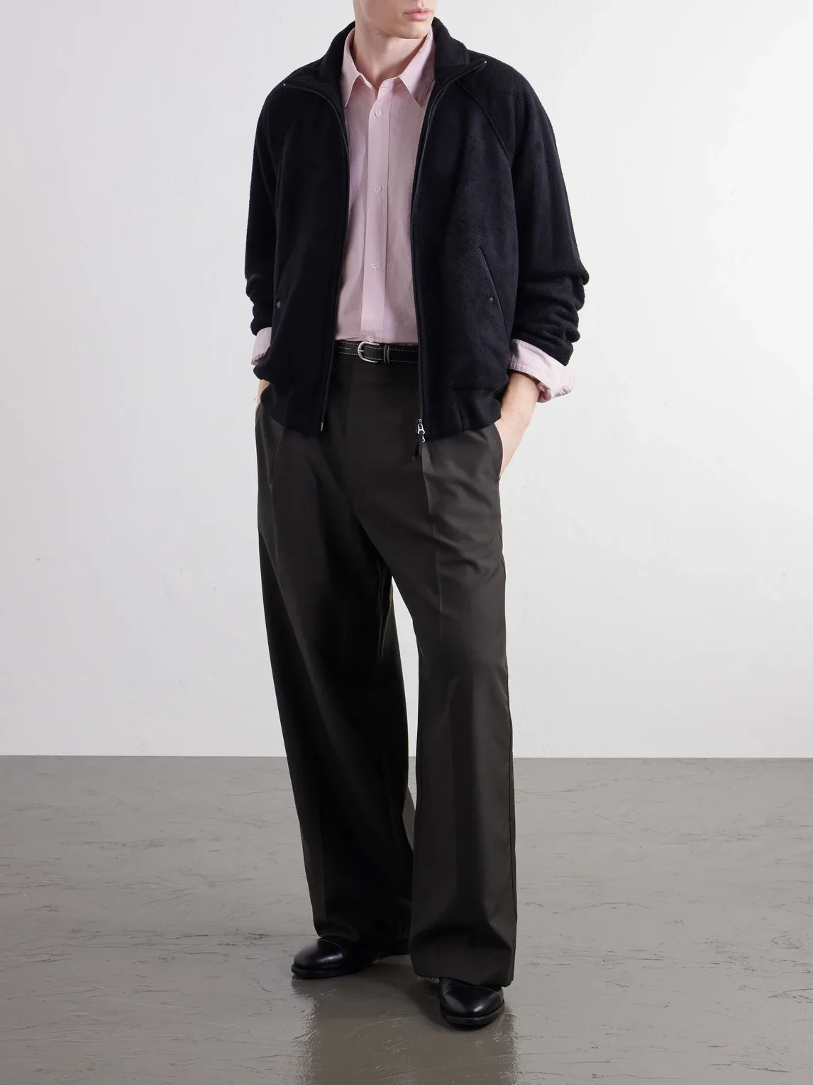 Silk and Wool-Blend Fleece Jacket