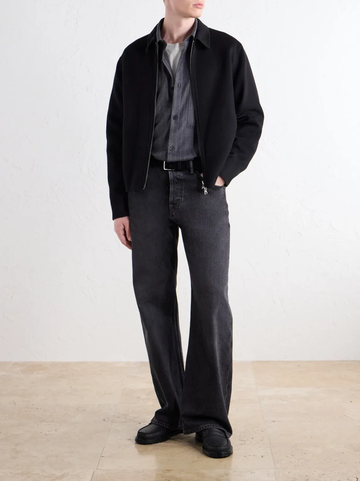 Freddy 10052 Pinstriped Wool-Blend Flannel Shirt