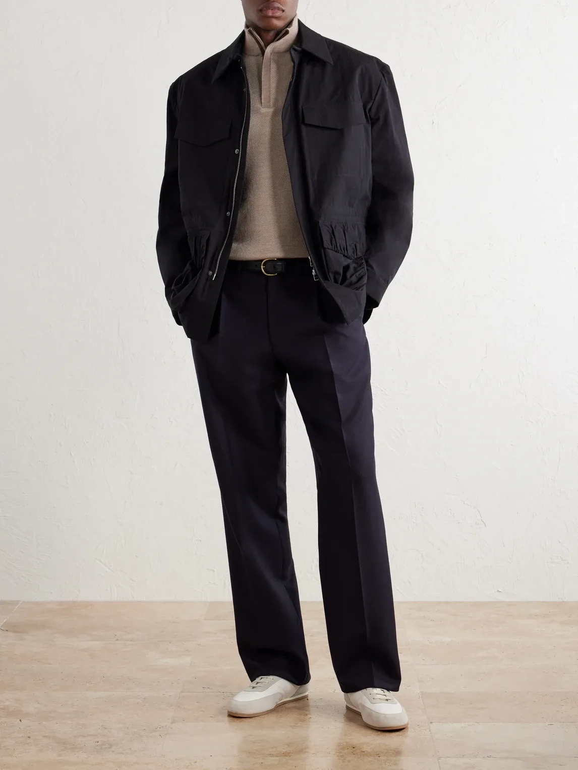 Regent Cashmere and Silk-Blend Half Zip-Up Sweater