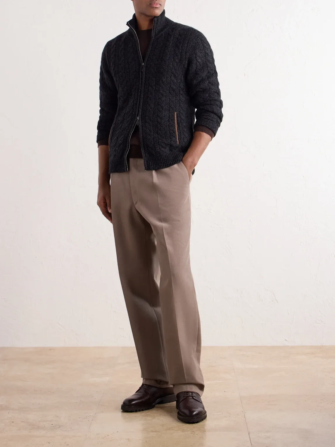 Richmond Cable-Knit Cashmere Cardigan by Npeal