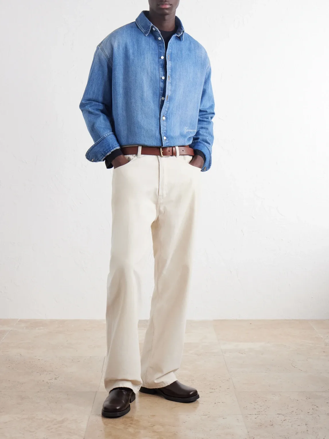 Logo-Printed Denim Shirt
