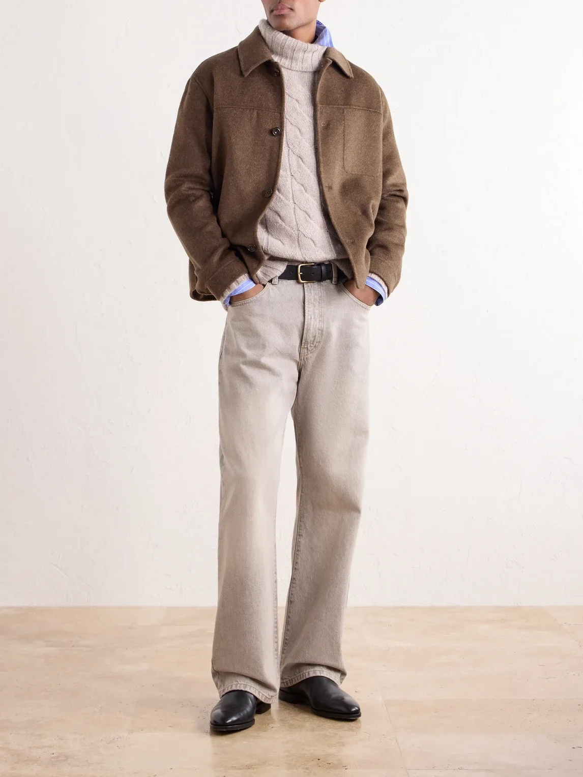 Cashmere Cable-Knit Rollneck Sweater