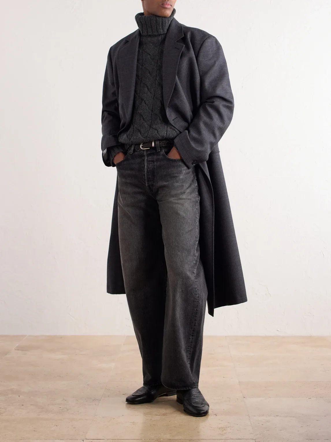 Cashmere Cable-Knit Rollneck Sweater