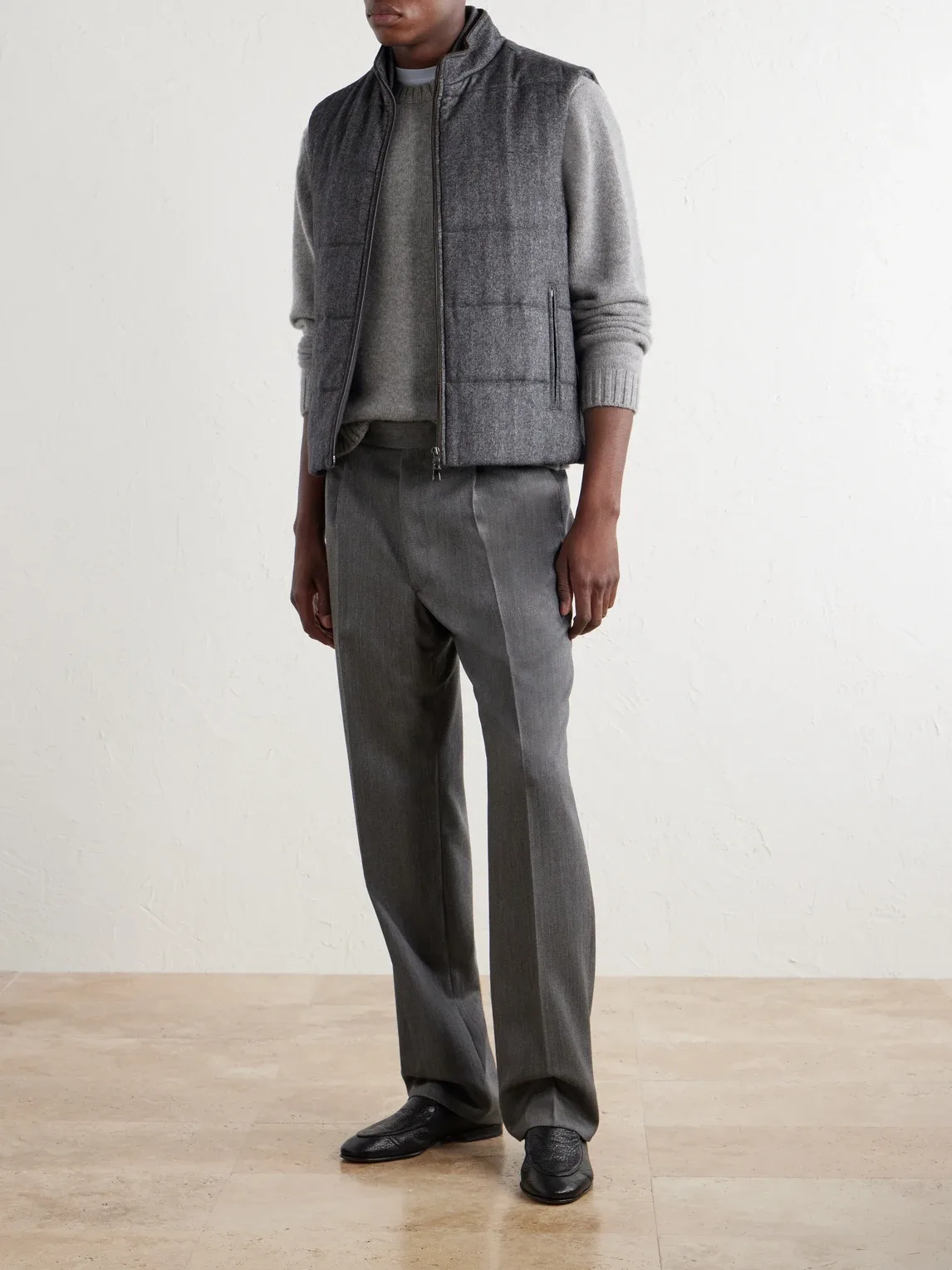 Belgravia Quilted Herringbone Woven Wool, Silk and Cashmere-Blend Twill Gilet