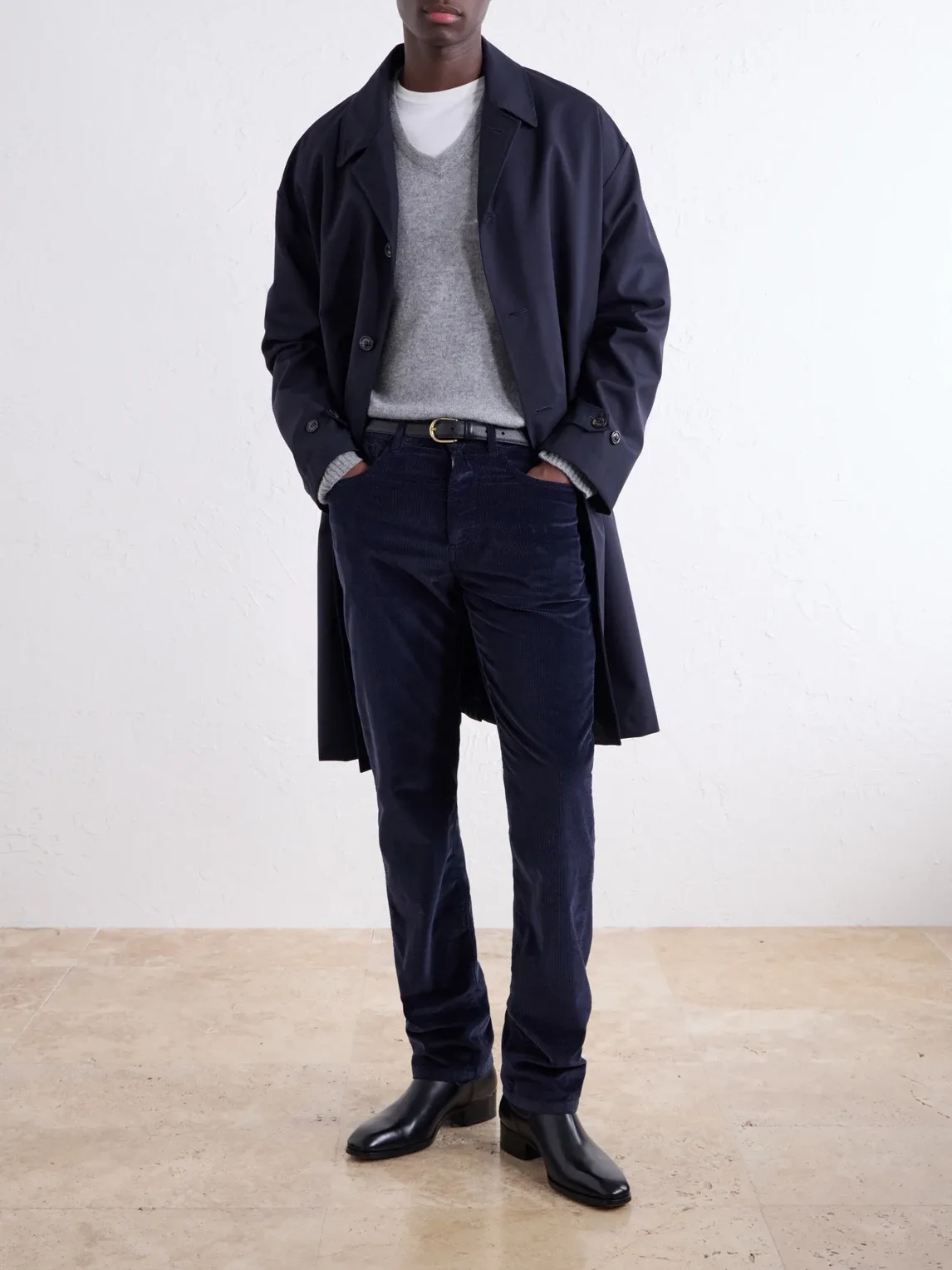 Tapered Cotton-Blend Corduroy Trousers