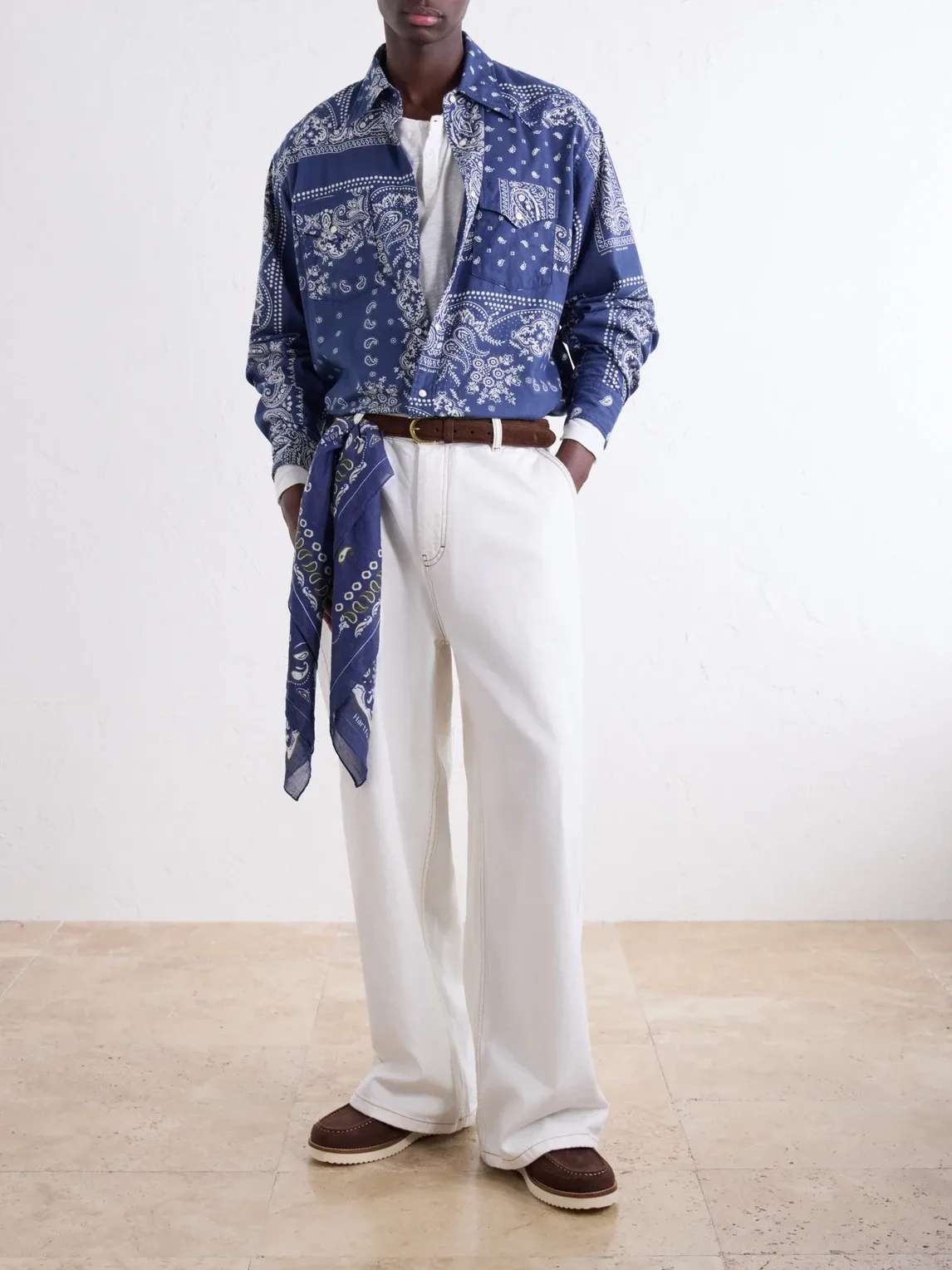 Bandana-Print Cotton-Poplin Shirt