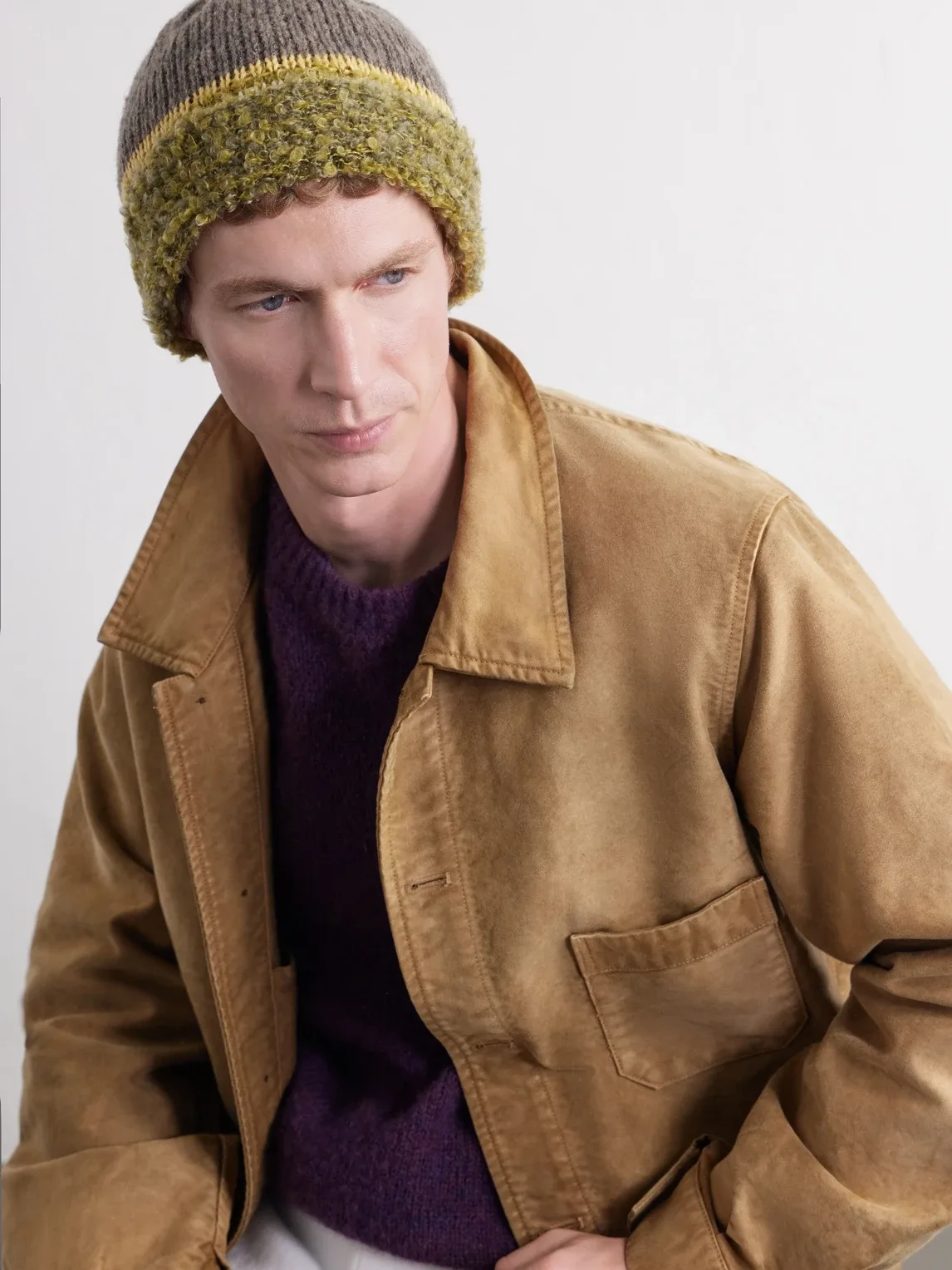 Bouclé-Trimmed Knitted Mélange Beanie by Kapital