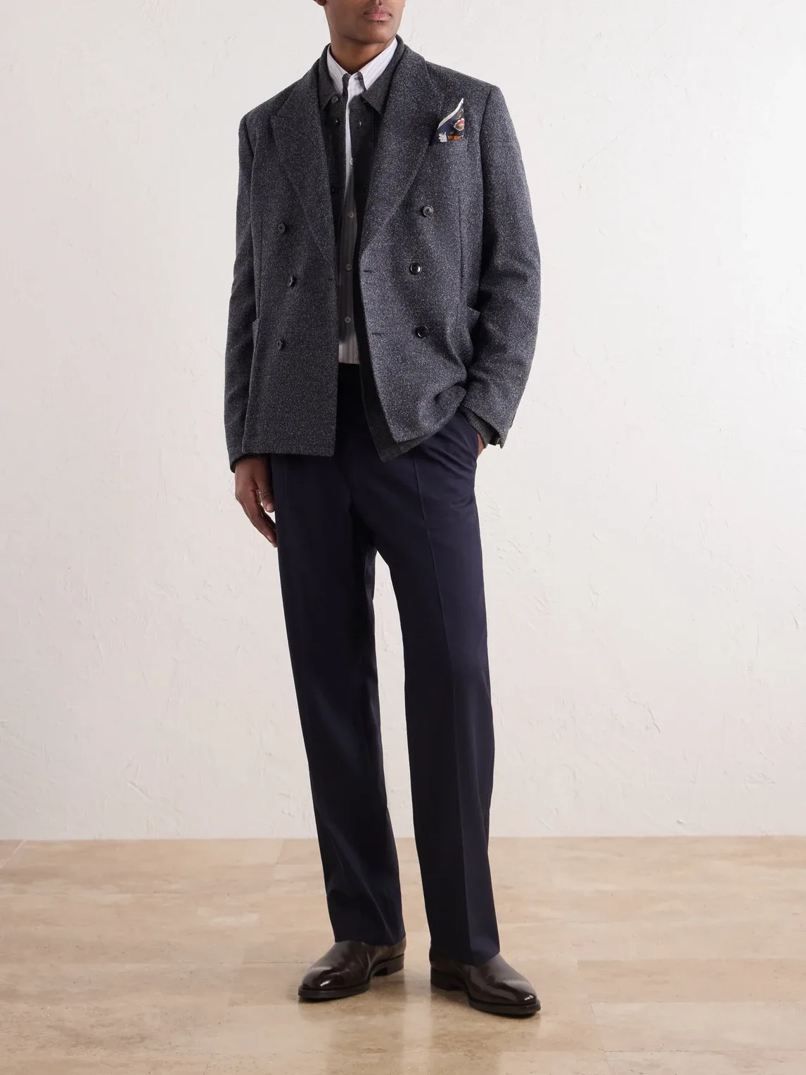 Double-Breasted Wool-Blend Bouclé Blazer