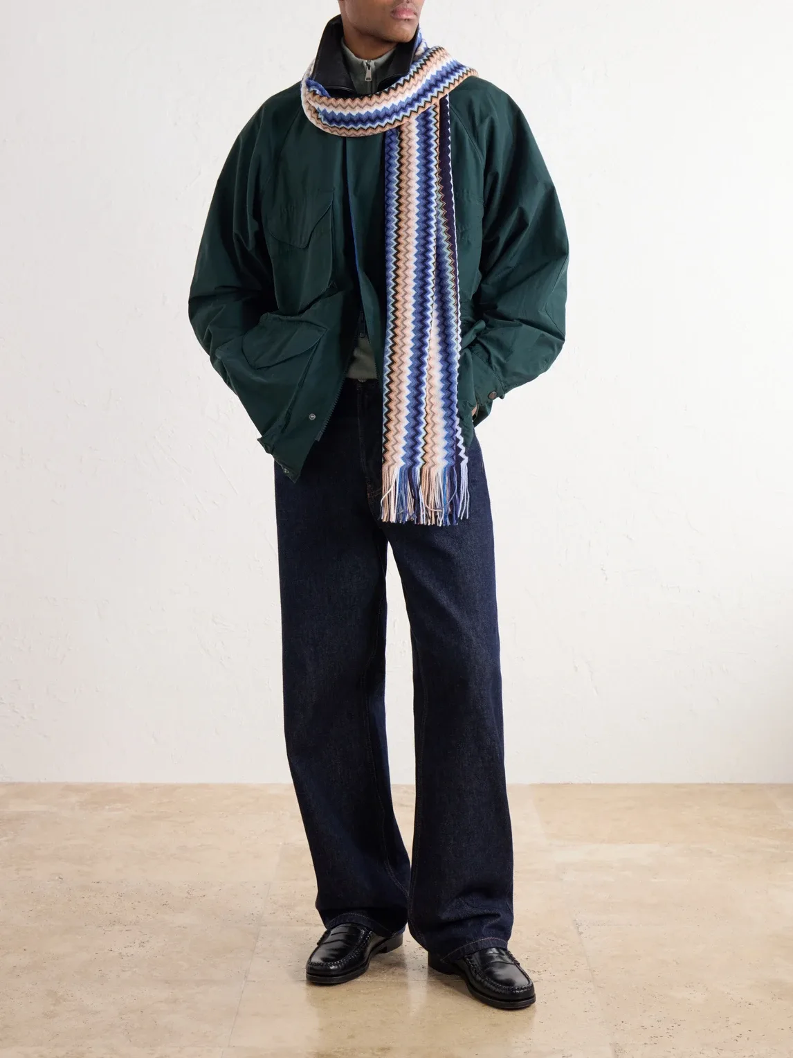 Fringe-Trimmed Crochet-Knit Wool-Blend Scarf by Missoni