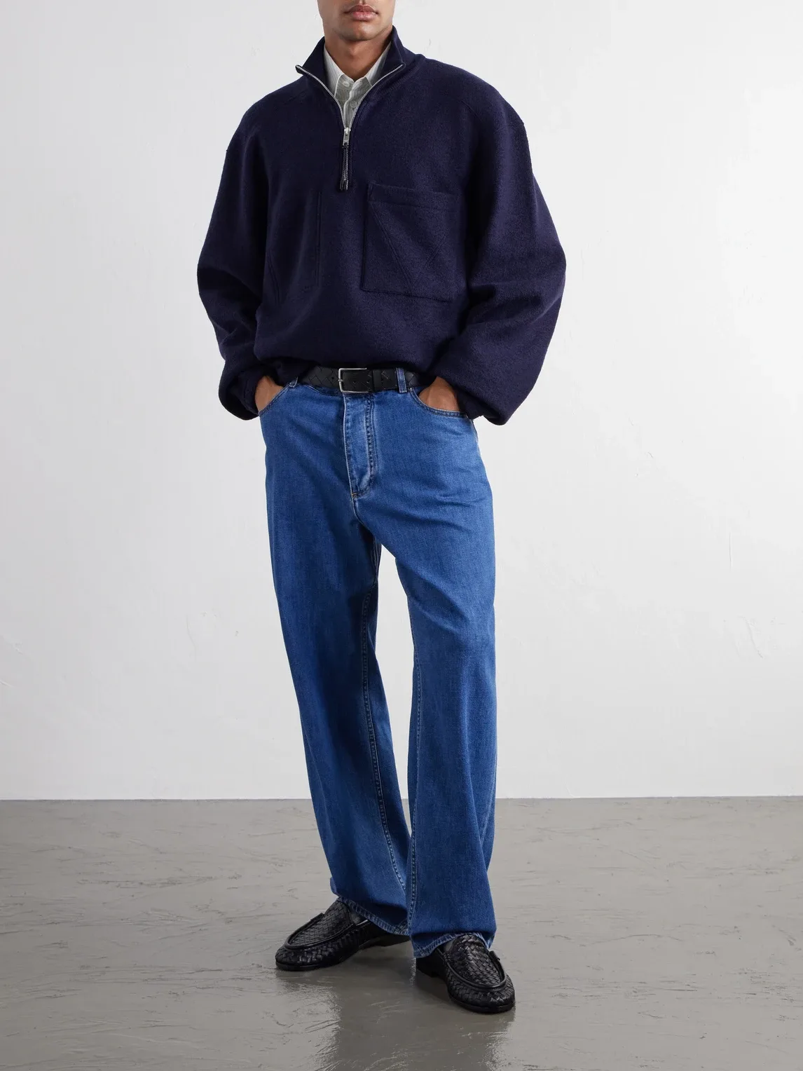 Wool-Blend Bouclé Half-Zip Sweatshirt