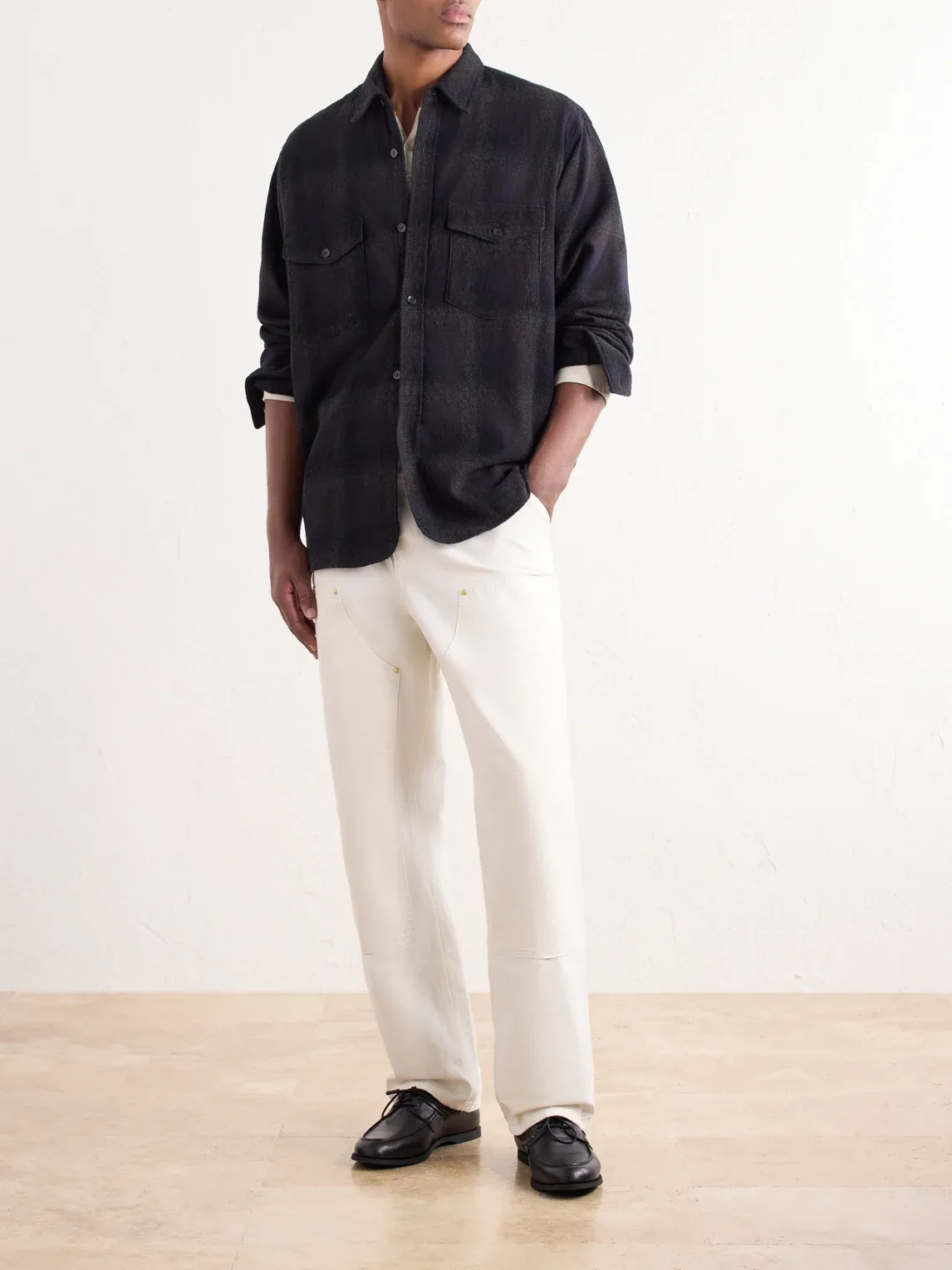 Checked Wool and Alpaca-Blend Shirt