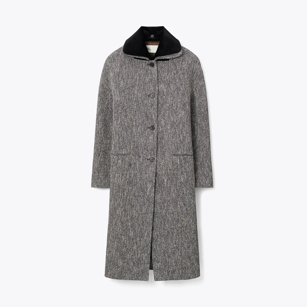 Wool Boucle Coat by Tory Burch