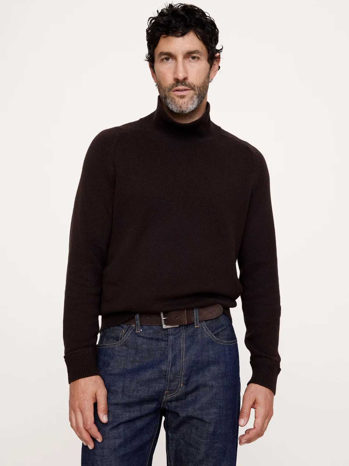 Italian Cotton-Cashmere Turtleneck Sweater by Banana Republic