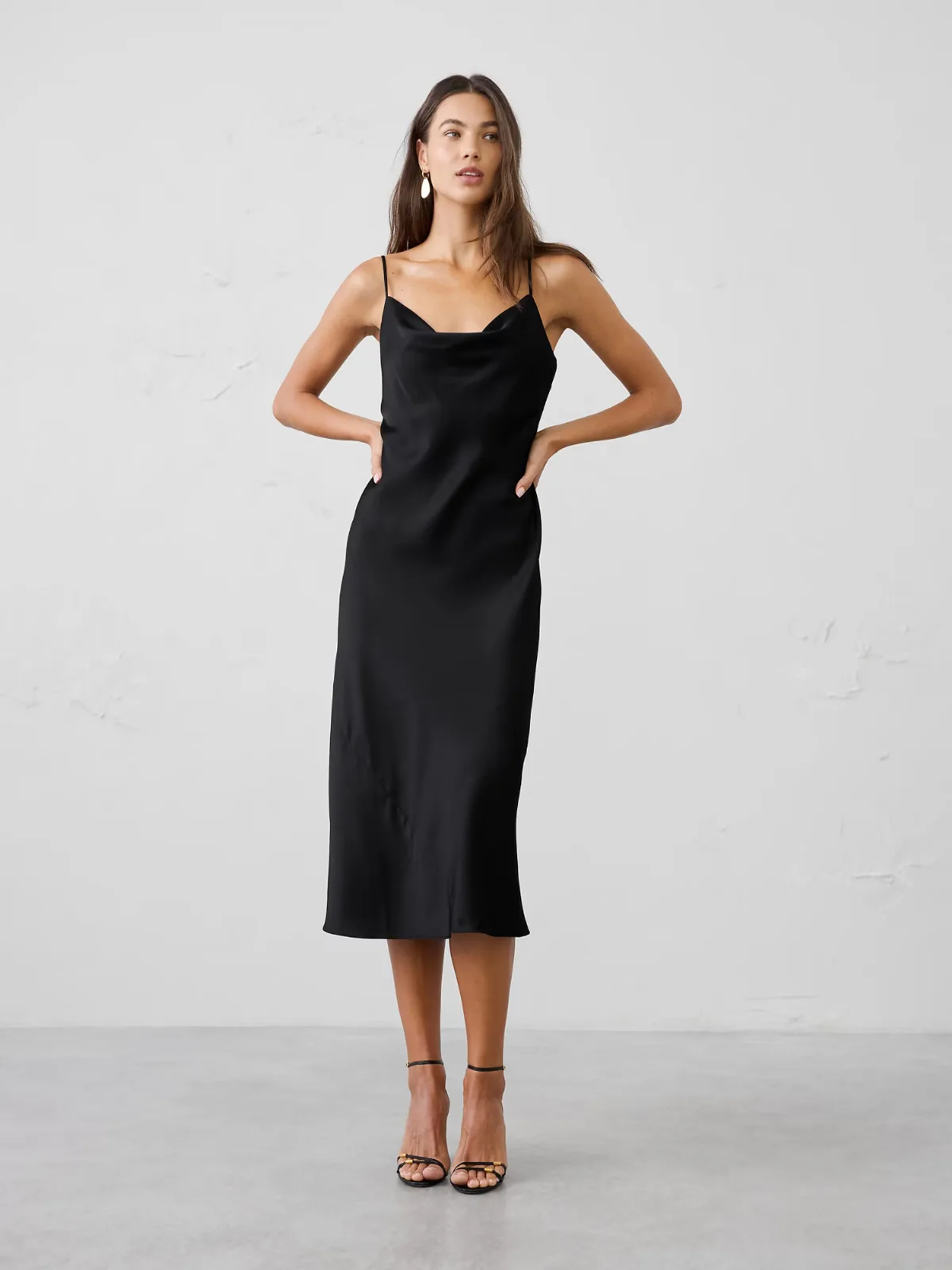 Satin Midi Slip Dress