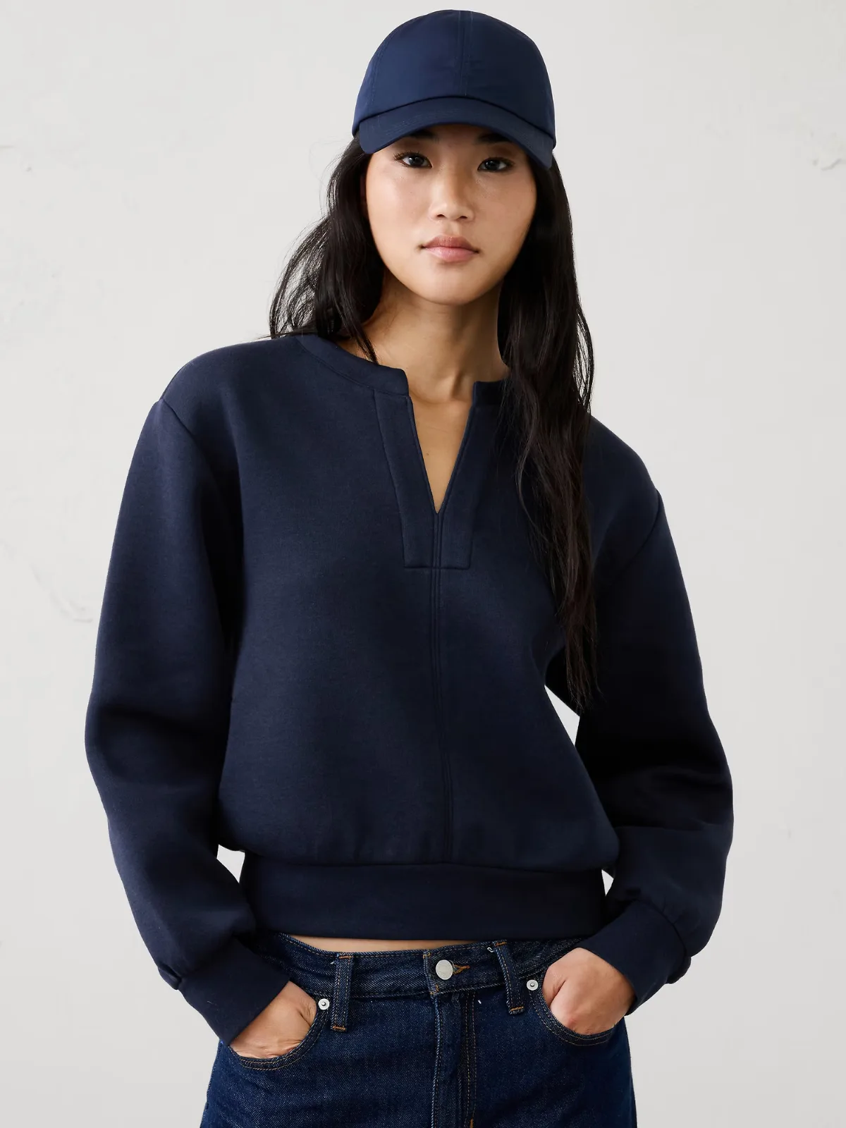 Weekender Split-Neck Sweatshirt by Banana Republic