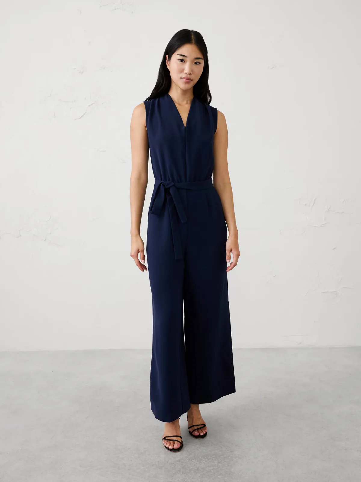 V-Neck Belted Jumpsuit by Banana Republic