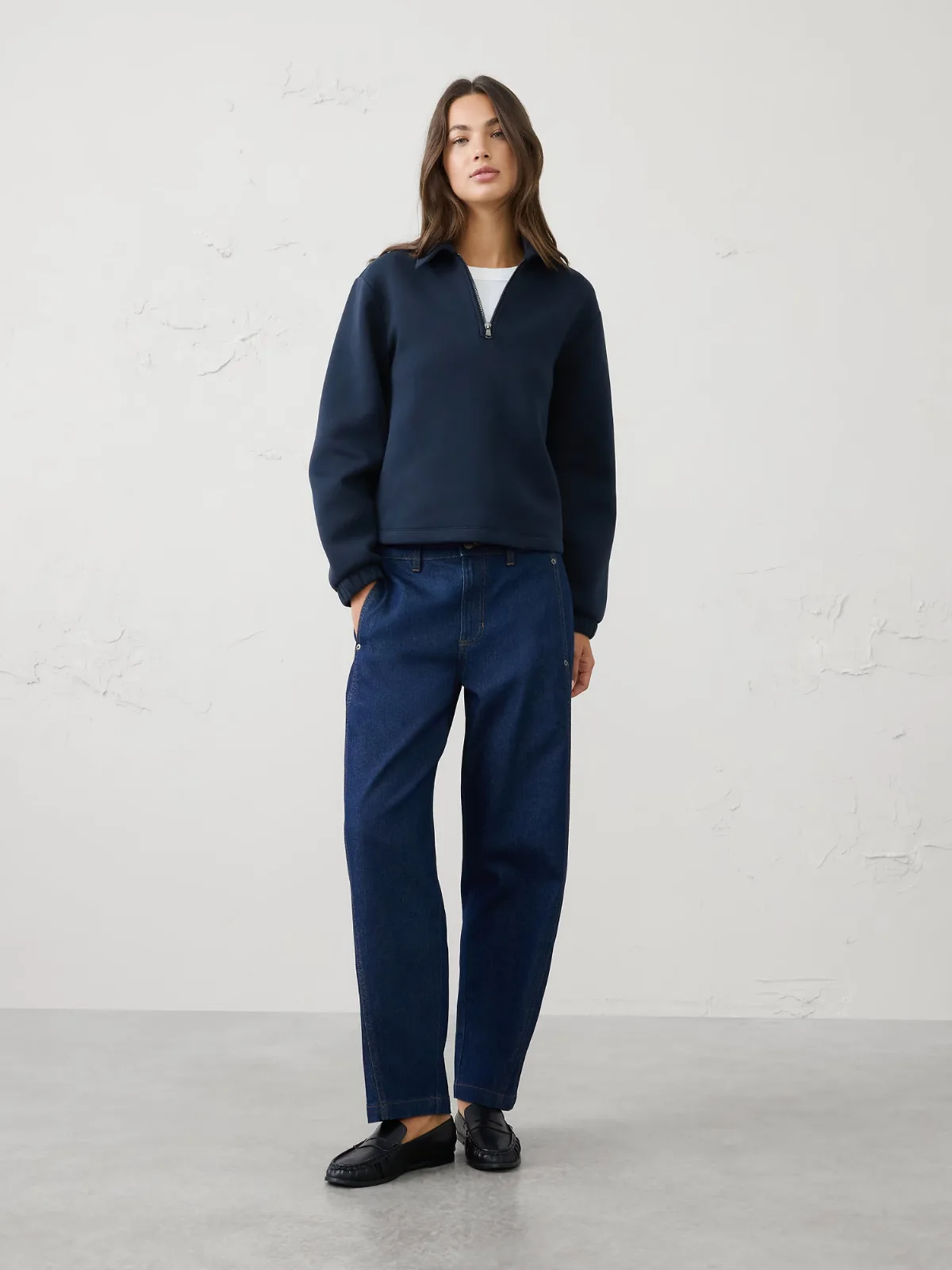Weekender Collared Quarter-Zip Sweatshirt by Banana Republic