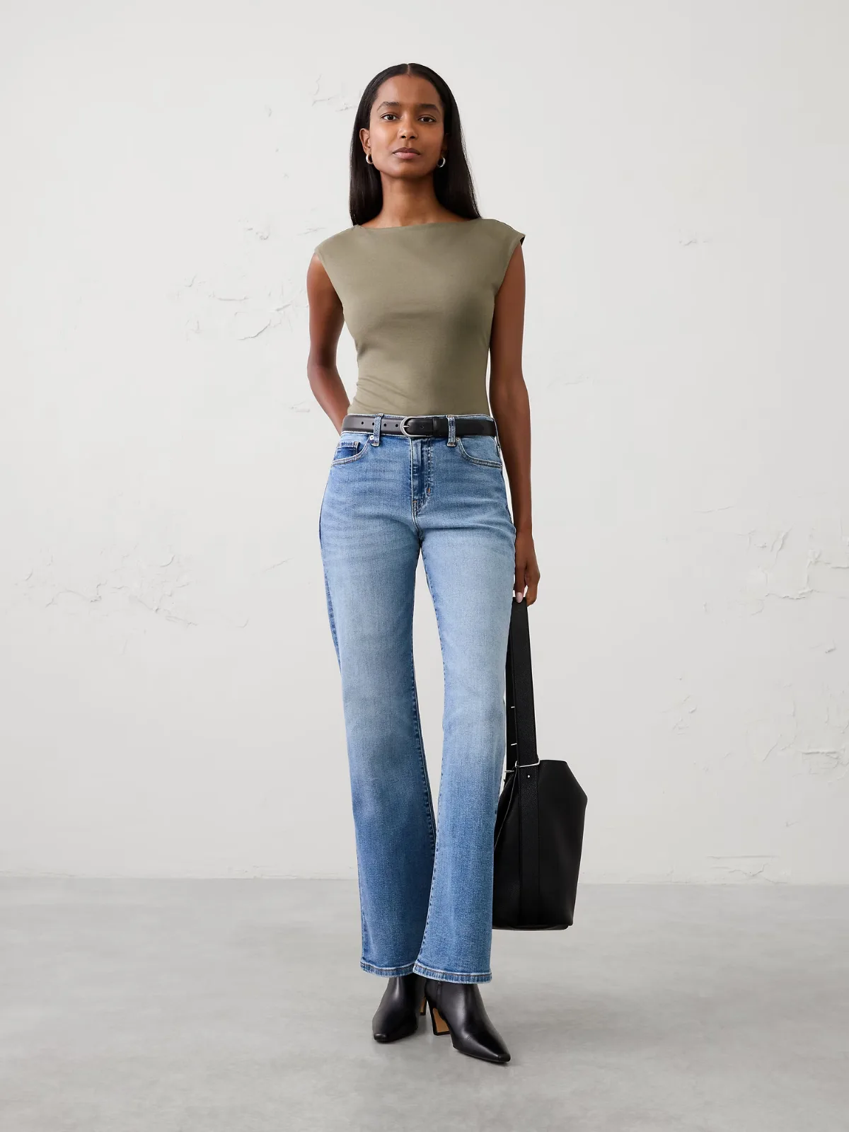 Soft Stretch Cap-Sleeve Top by Banana Republic