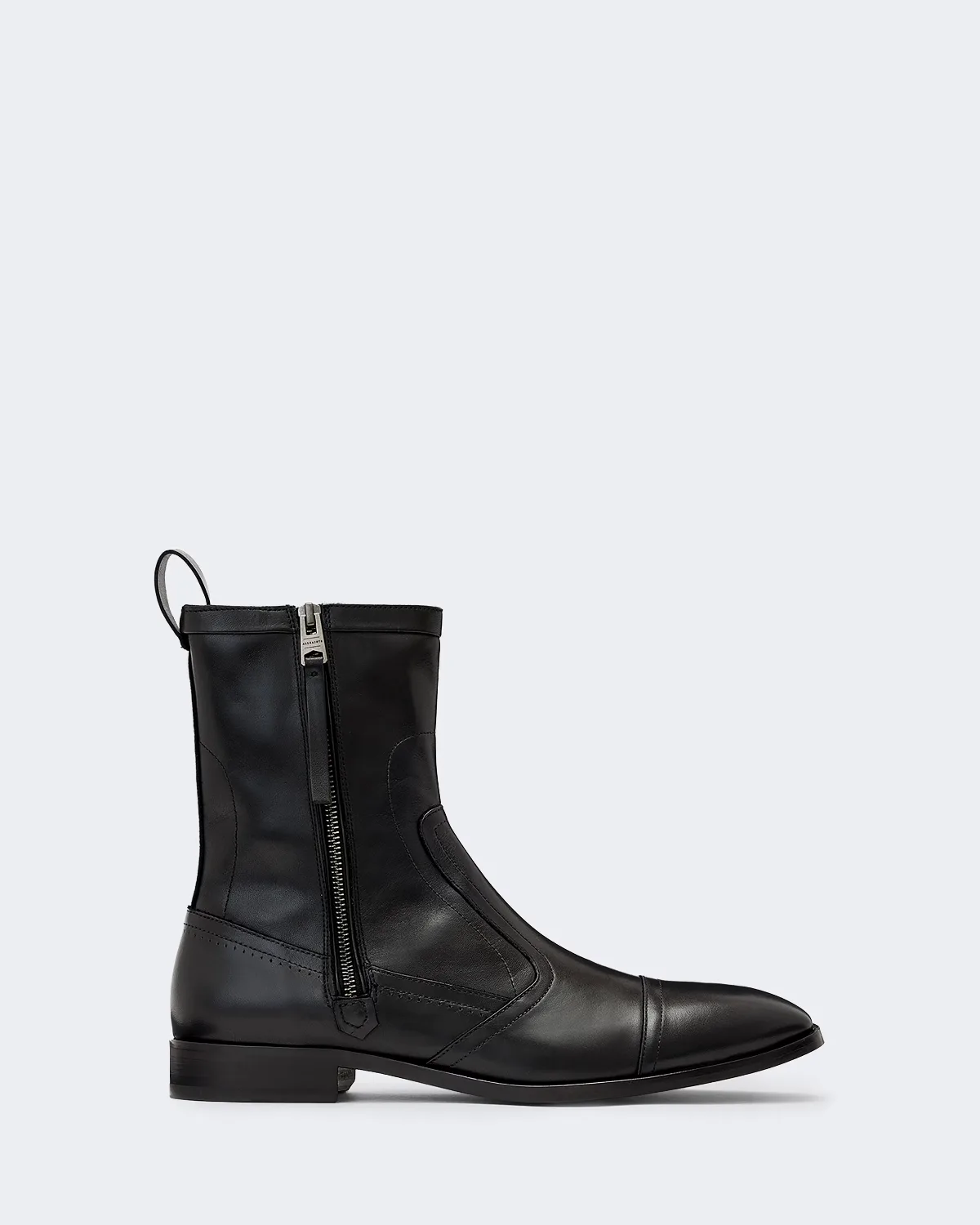 Dorian Zip-Up Leather Ankle Boots by AllSaints