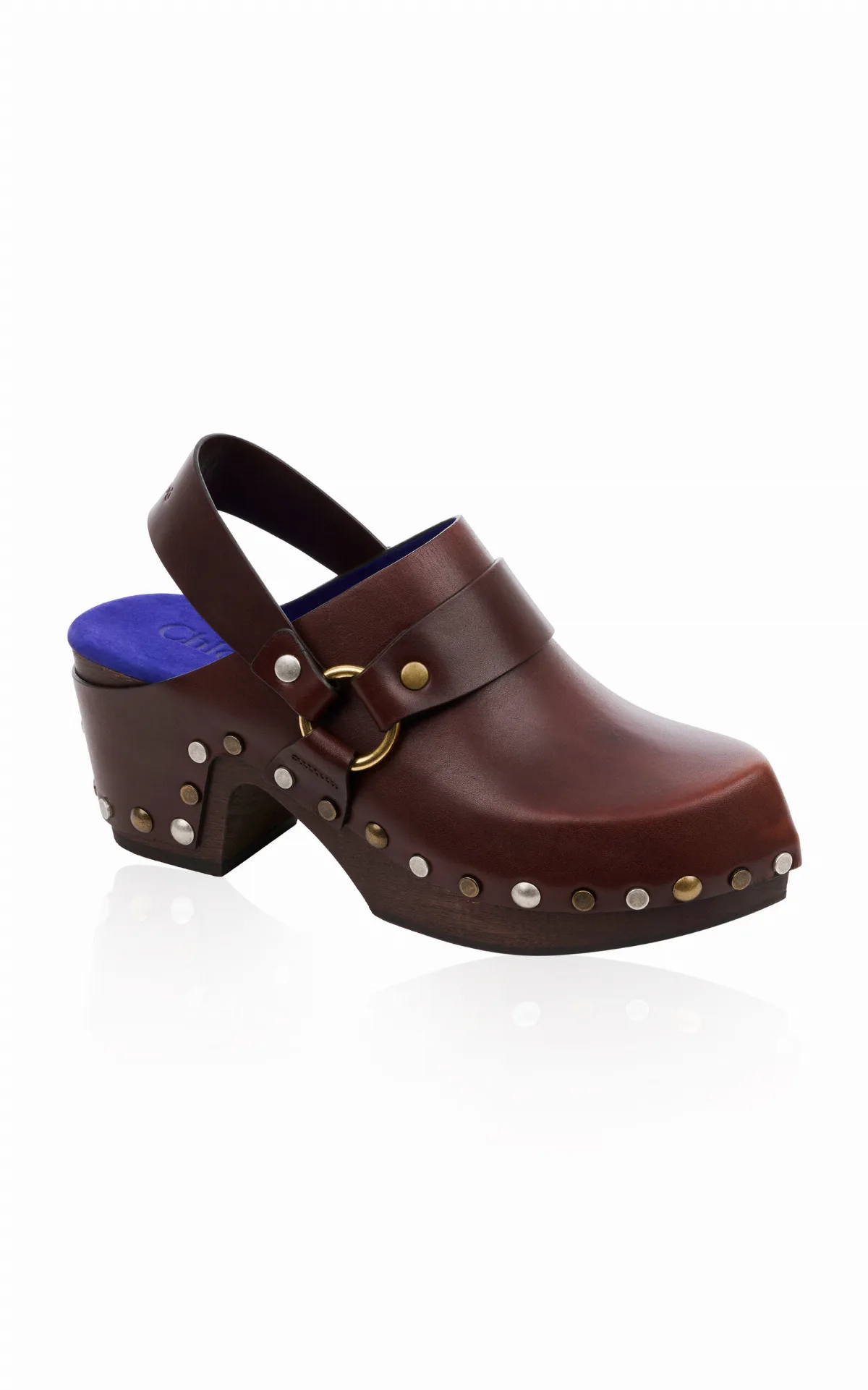 Jeannette Leather Wedge Clogs by Chloé