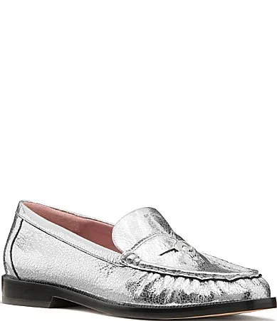 Penni Metallic Leather Penny Loafers by kate spade