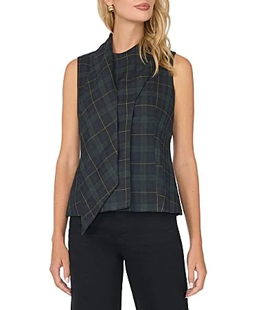 Plaid Vest with Self Wrap Vest by Vince Camuto
